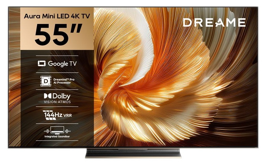 Telewizor 55" Aura Mini LED 4K z Google TV, Dolby Vision, 144Hz VRR.