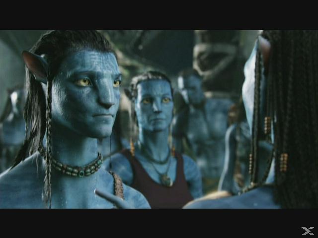 Drei blaue Avatare mit gelben Augen und geflochtenen Haaren stehen zusammen.