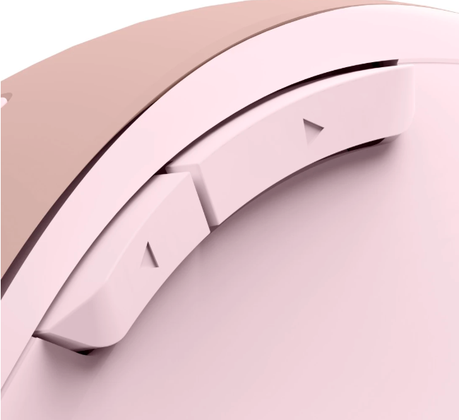 Zbliżenie różowej rolki przewijania myszy komputerowej z przyciskami.