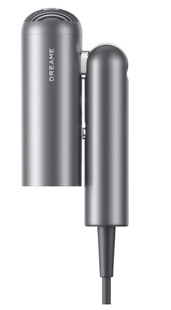 Szara głowica mikrofonu z napisem "DREAM" i przegubem obrotowym.
