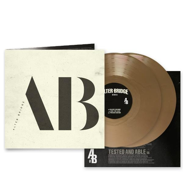 Alter Bridge Albumcover mit zwei goldenen Schallplatten darin.