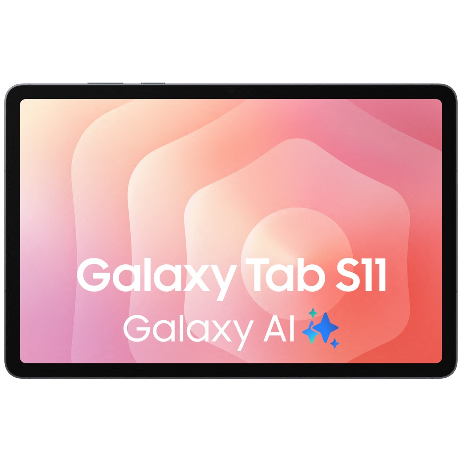 Une tablette affichant "Galaxy Tab S11" et "Galaxy AI".