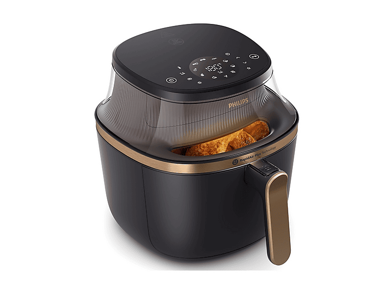 PHILIPS Airfryer Serie 3000 da 4.2L NA322/00 FRIGGITRICE AD ARIA, capacità 4,2 l, Max potenza 1400 W, 12 programmi, 40 °C a 200 °C, Nero/Bronzo