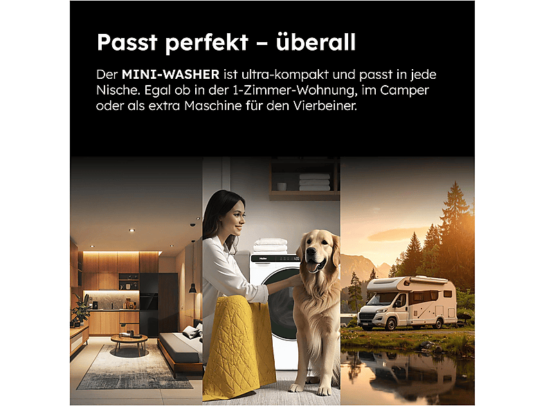 HAIER HW50-BP12307AU1 Mini-Washer Waschmaschine (5 kg, 1200 U/Min., A)