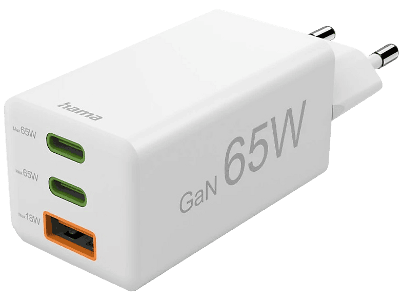 Ładowarka sieciowa HAMA Mini GaN PD/QC 65W Biały