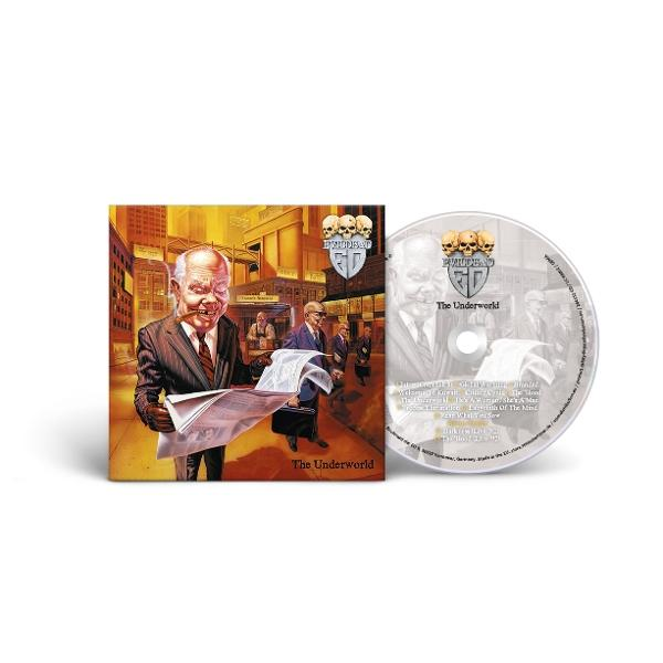 CD-Cover mit einem Mann, der auf der Straße eine Zeitung liest, daneben eine CD.