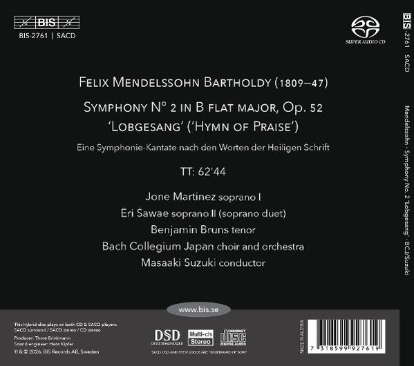 CD-Rückseite mit Details zu Mendelssohns Symphonie Nr. 2.