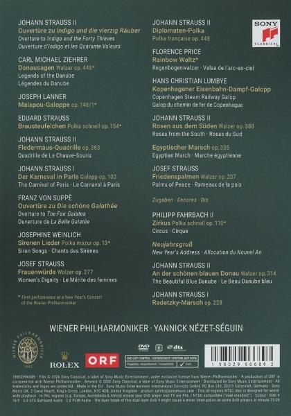 Rückseite einer DVD-Hülle mit Werk- und Künstlerliste, Logos und Copyright-Hinweisen.