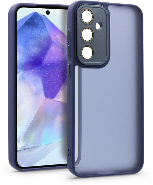 HAFFNER Samsung Galaxy A55 5G Variete tok kameravédő üveggel, sötétkék (HF268113)