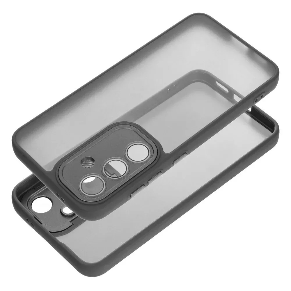 Két átlátszó telefontok egymáson, az egyik kivágással a kamerának.