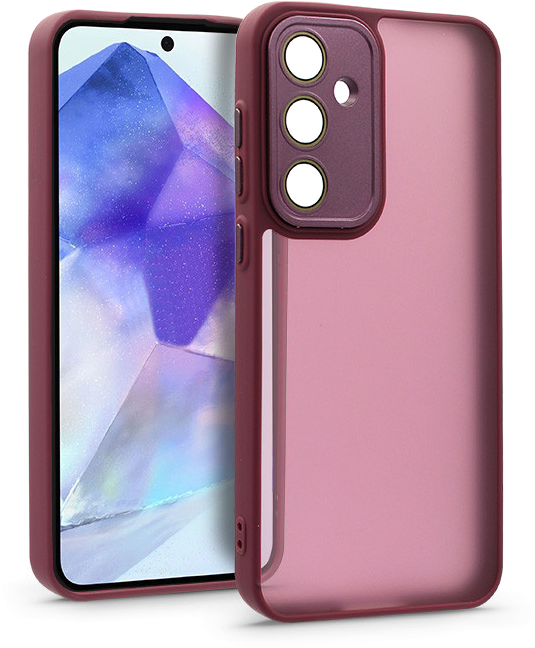HAFFNER Samsung Galaxy A55 5G Variete tok kameravédő üveggel, bíbor (HF268120)