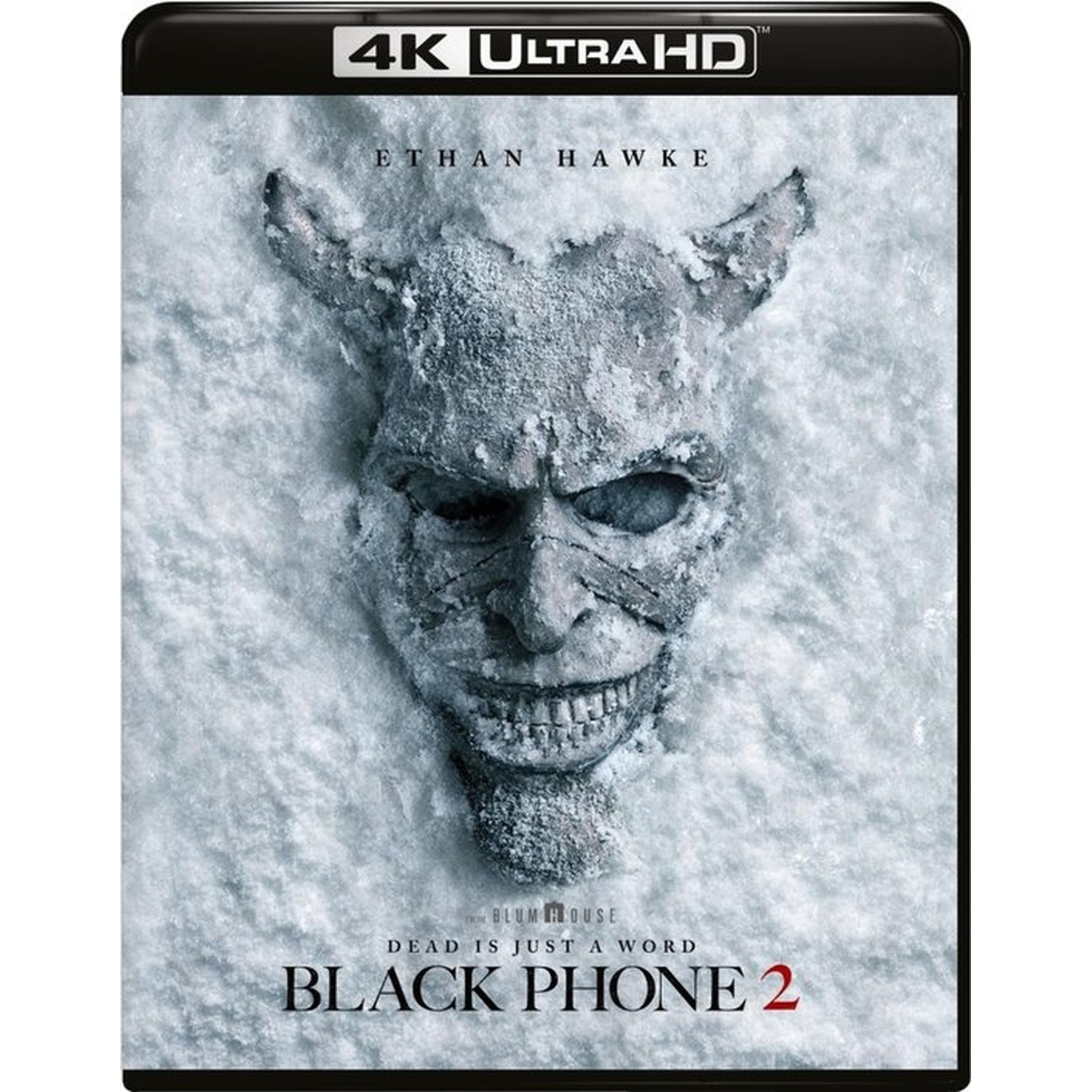 Icy mask with horns, "Black Phone 2" title.
