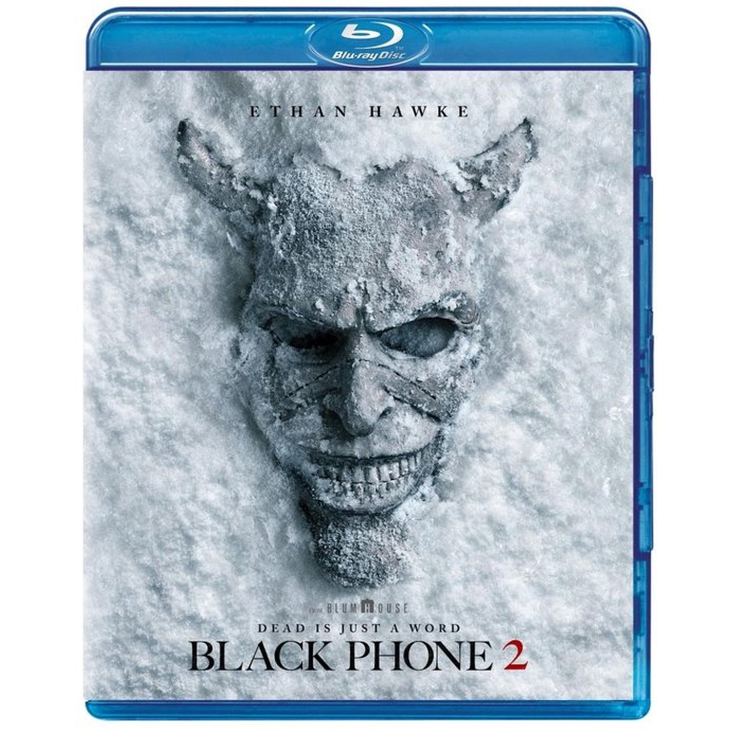 Blu-ray case for 'Black Phone 2' featuring a creepy face in snow.