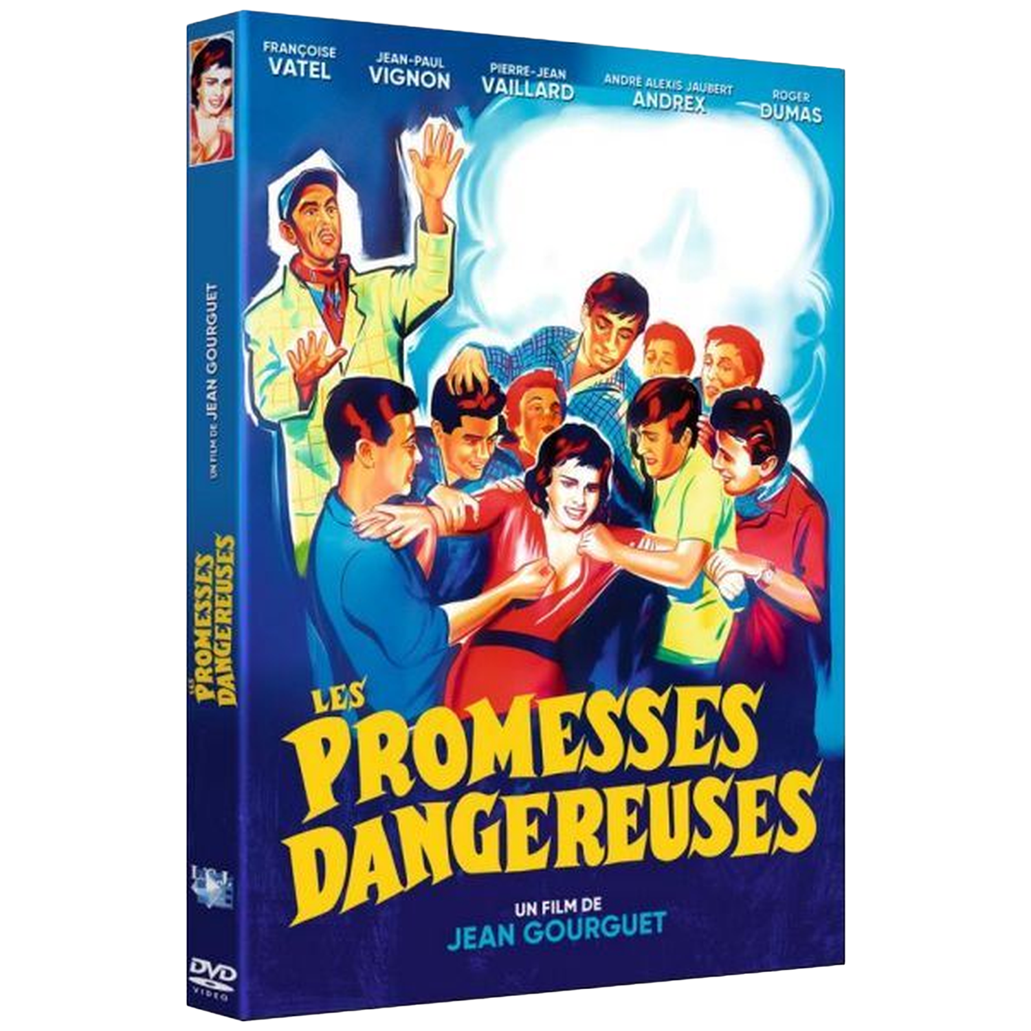 Affiche de film avec un homme qui fait signe et un groupe de personnes.