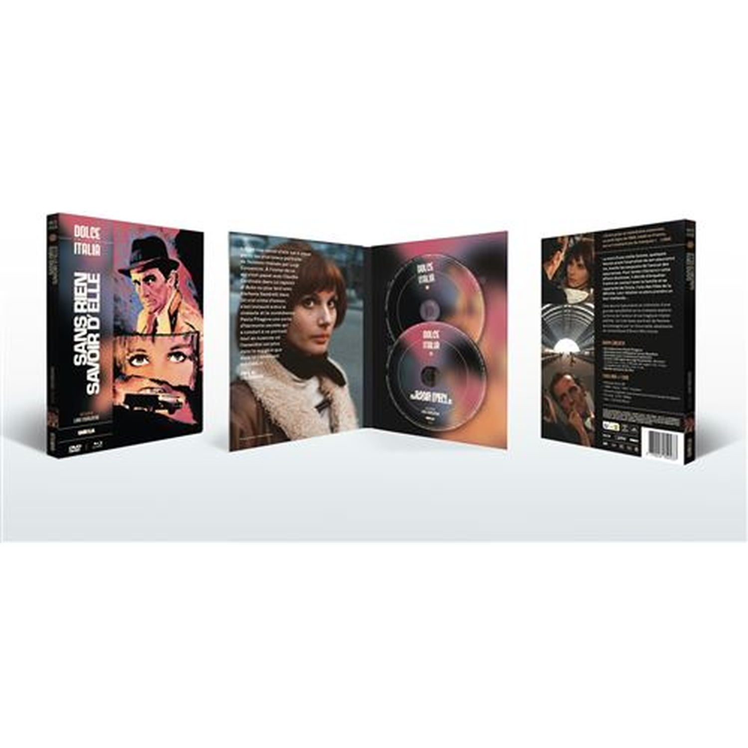 Een Blu-ray set met drie schijven. Eén toont een man met hoed, twee andere schijven, en de derde artwork.