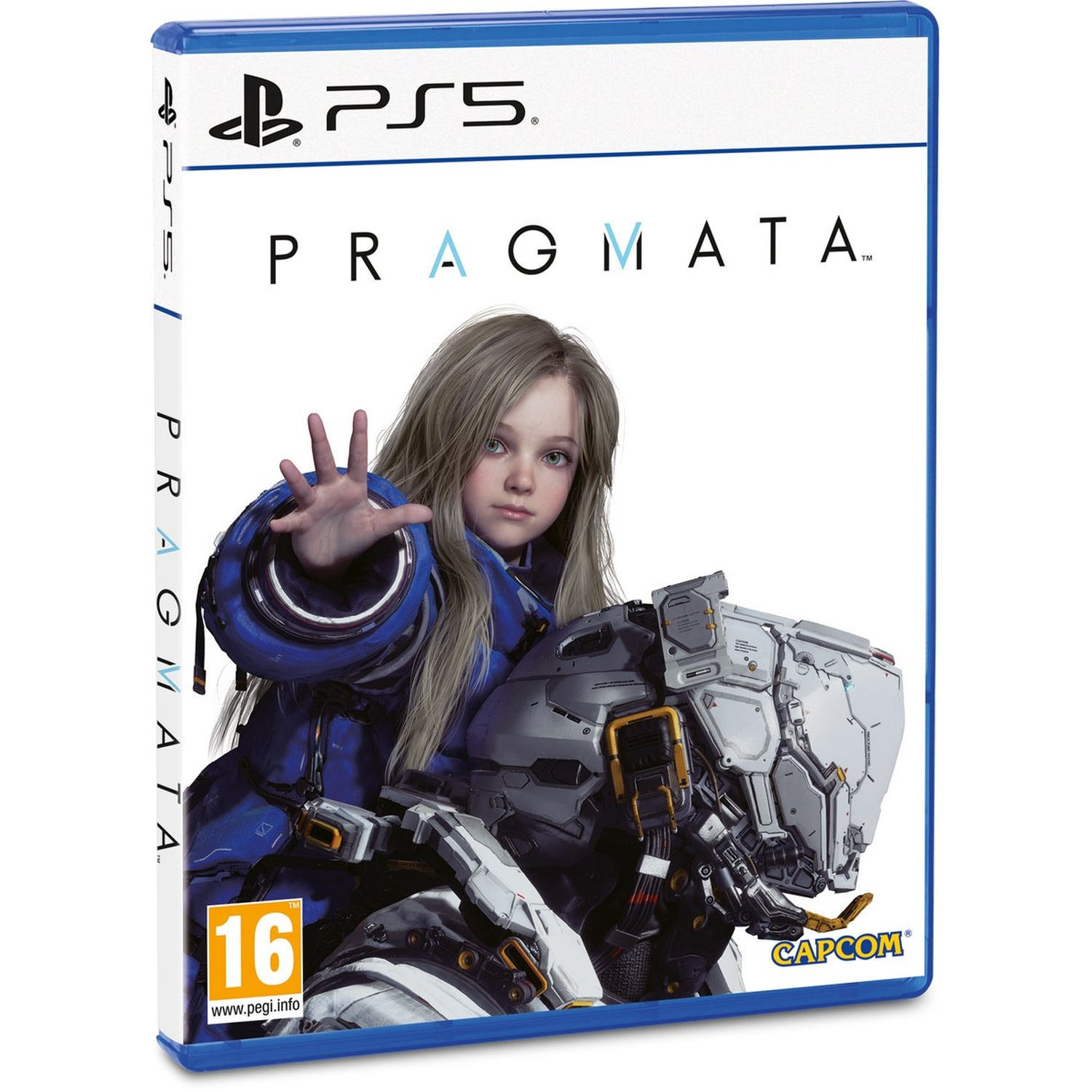 PS5 game case featuring a girl in blue armor and robotic parts.