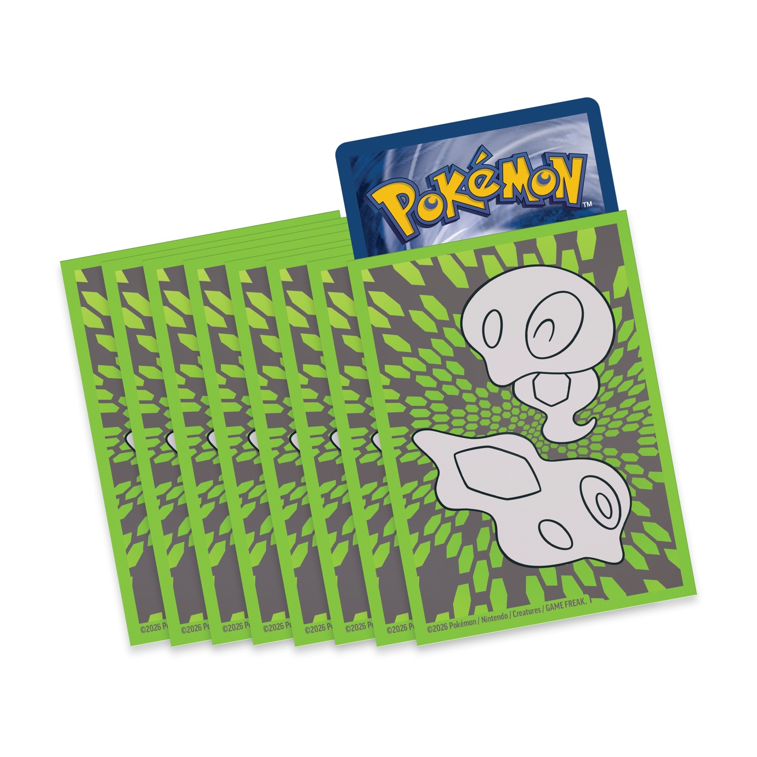 Bustine per carte Pokémon con disegno di fantasma e logo.