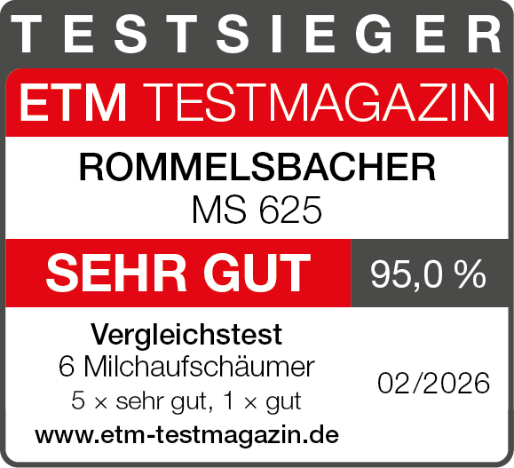 ETM Testmagazin: Rommelsbacher MS 625. Sehr gut, 95%. Vergleichstest.
