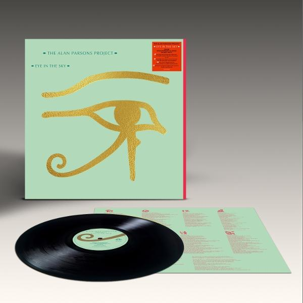 Das Albumcover von 'Eye in the Sky' mit einem goldenen Horusauge auf mintgrünem Hintergrund.
