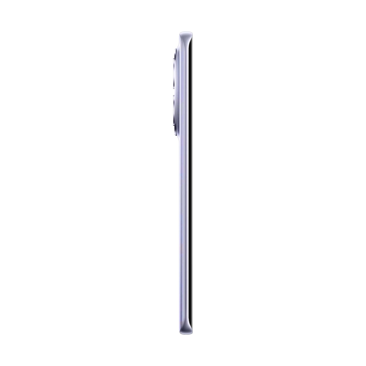 Un elegante smartphone argentato con modulo fotocamera su sfondo bianco.