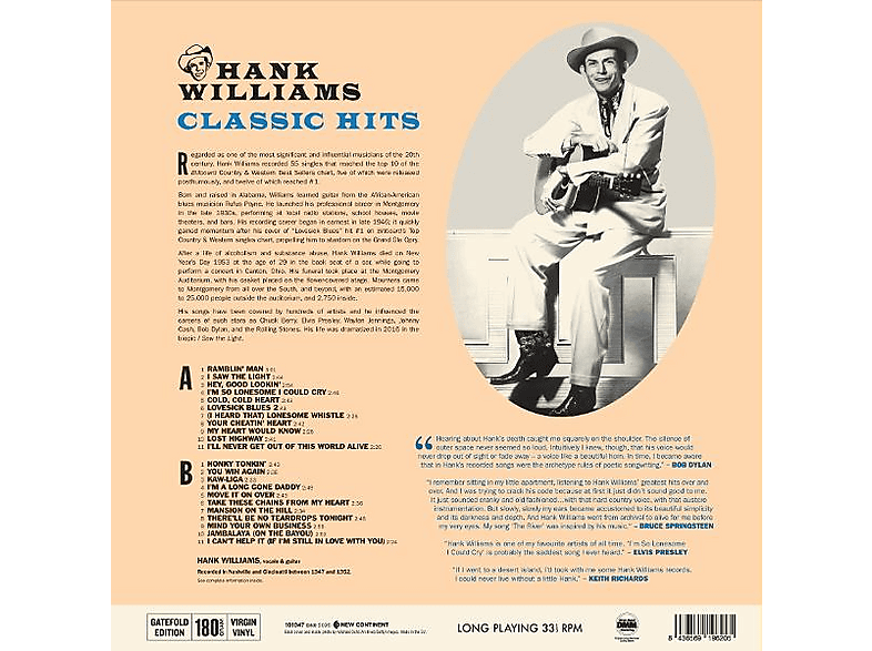Thumbnail - Hank Williams - Classic Hits (Vinyl)