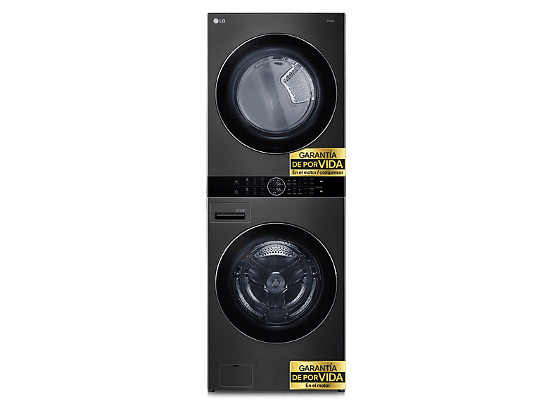 Lavadora secadora - LG WT1716BBF, Torre de lavado 17/16 kg, TurboWash™, Smart Pairing™, Inox grafito