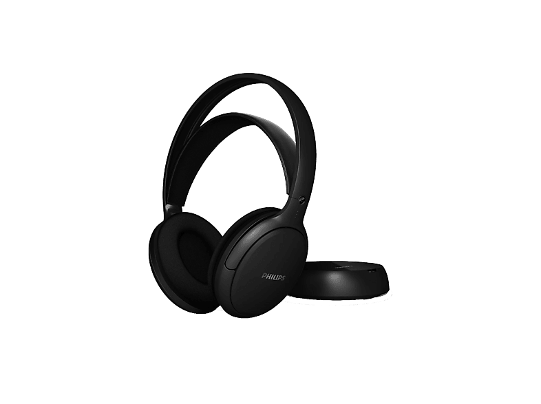 Auriculares inalámbricos - Philips SHC3200/12, Para TV, Supraaurales, Hasta 25 horas, Alcance 30m, Negro