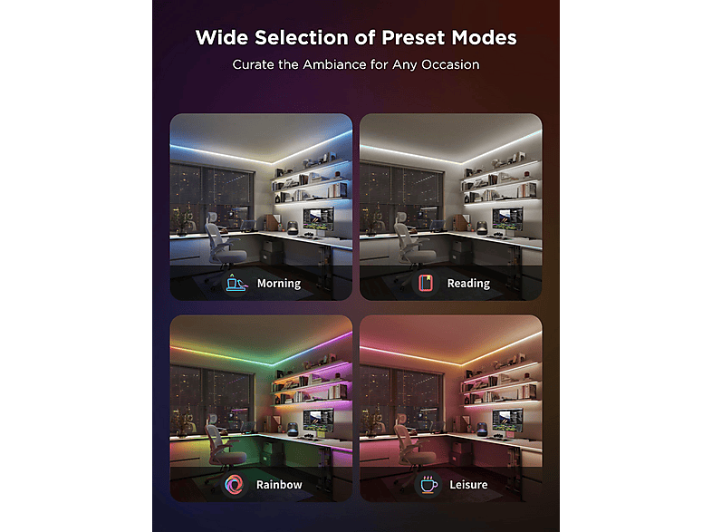 Thumbnail - GOVEE H61E53D1 COB 3m LED-Streifenleuchten RGBIC+W