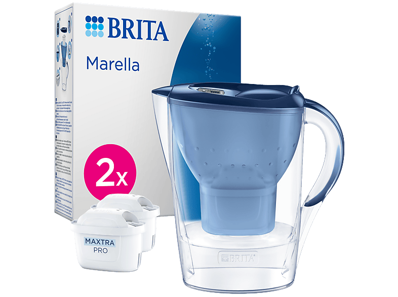 Brita Marella Water Filter Pitcher 2.4L Cool Blue with 2 Maxtra Pro Filters