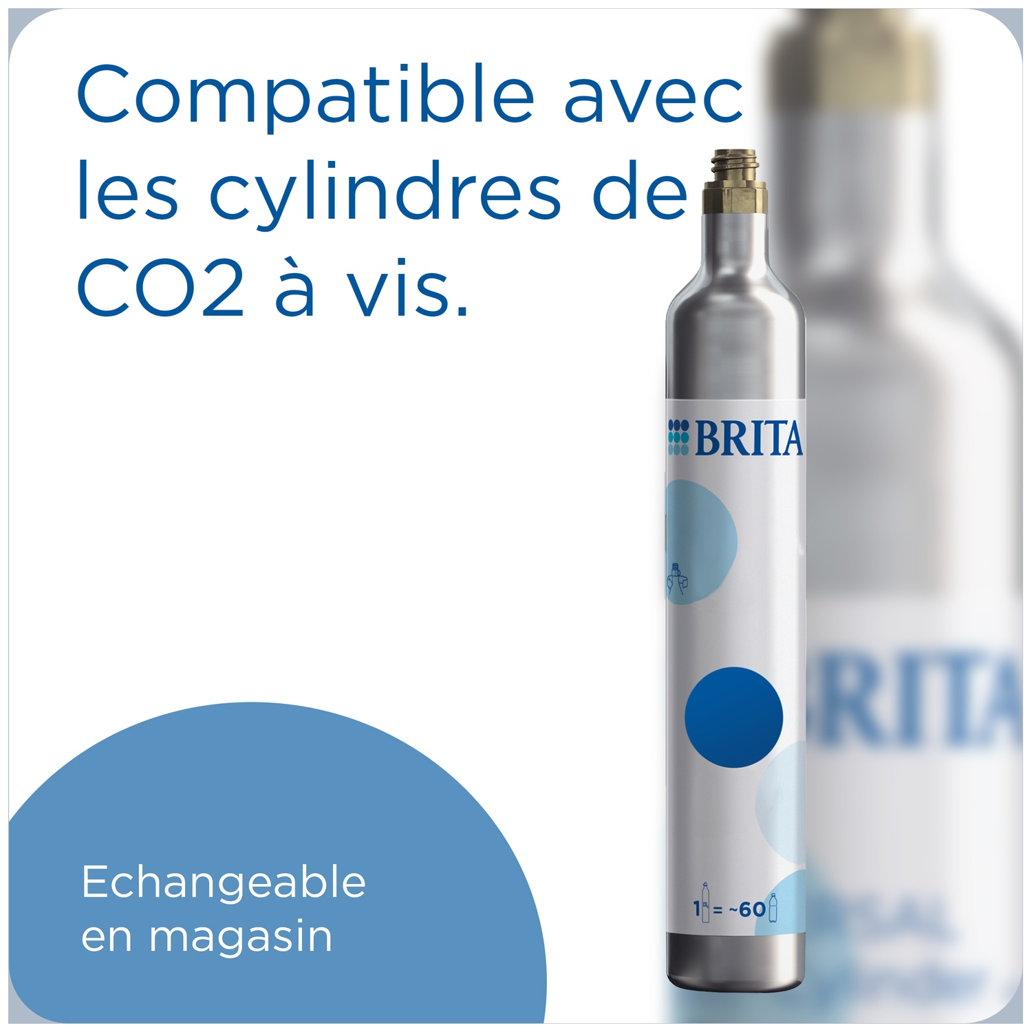 BRITA VIDE UNIVERSEL cylindre de CO2 cartouche cylindre de réserve 425