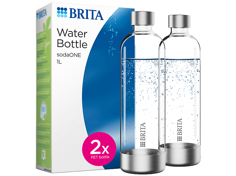 Brita SodaONE Bouteilles pour Machine à Eau Pétillante 1L Bouteille en Plastique 2 Pièces