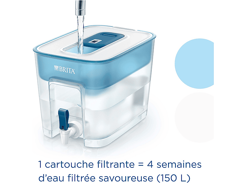 BRITA Distributeur d'eau filtrée Flow 1 filtre MAXTRA , réduit le