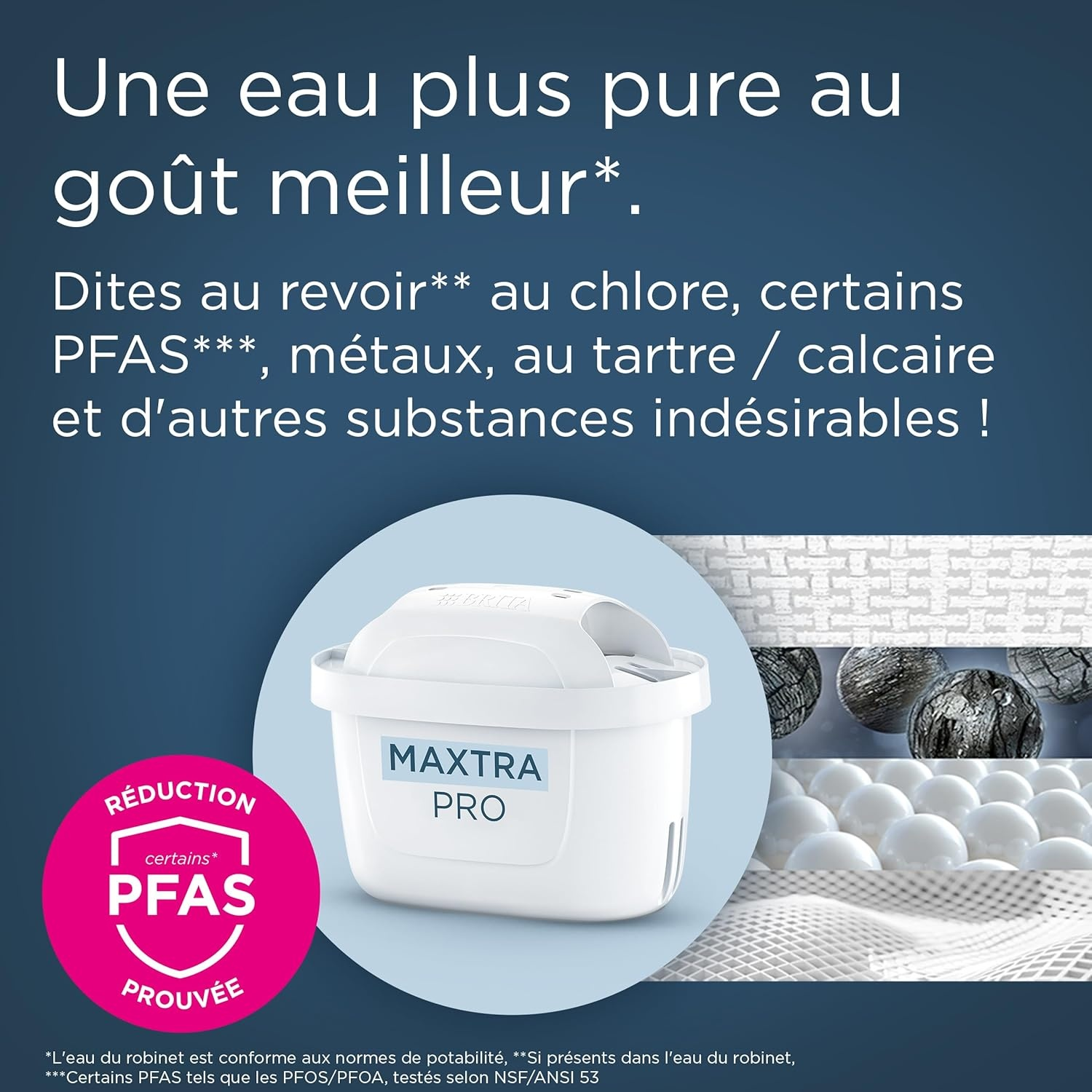 A Brita water filter with Maxtra Pro reduces PFAS, chlorine, and limescale for better water.