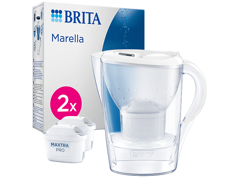 Brita Marella Water Filter Jug 2.4L Cool White with 2 Maxtra Pro Filters