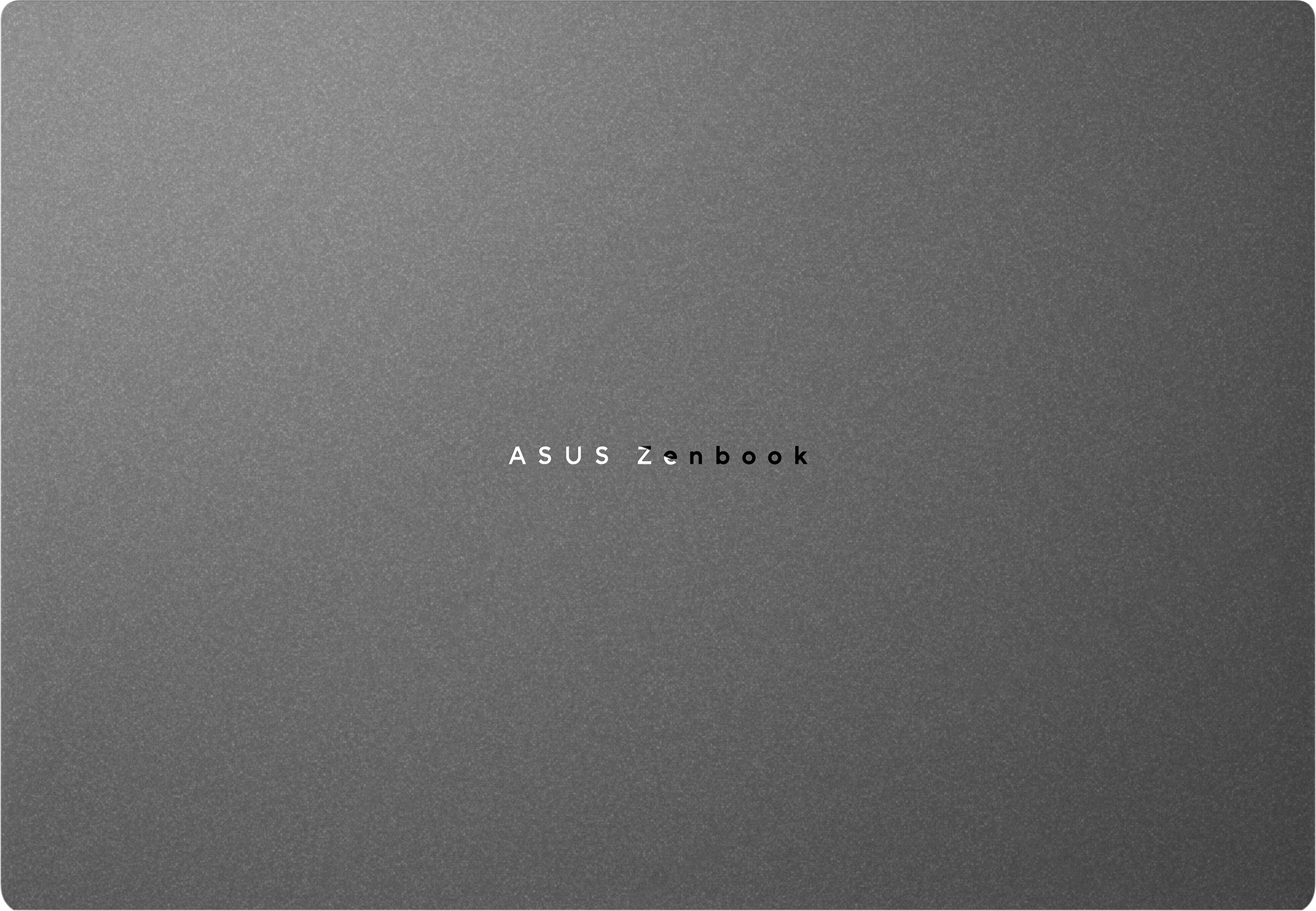 Fond texturé gris avec le texte "ASUS Zenbook" au centre.