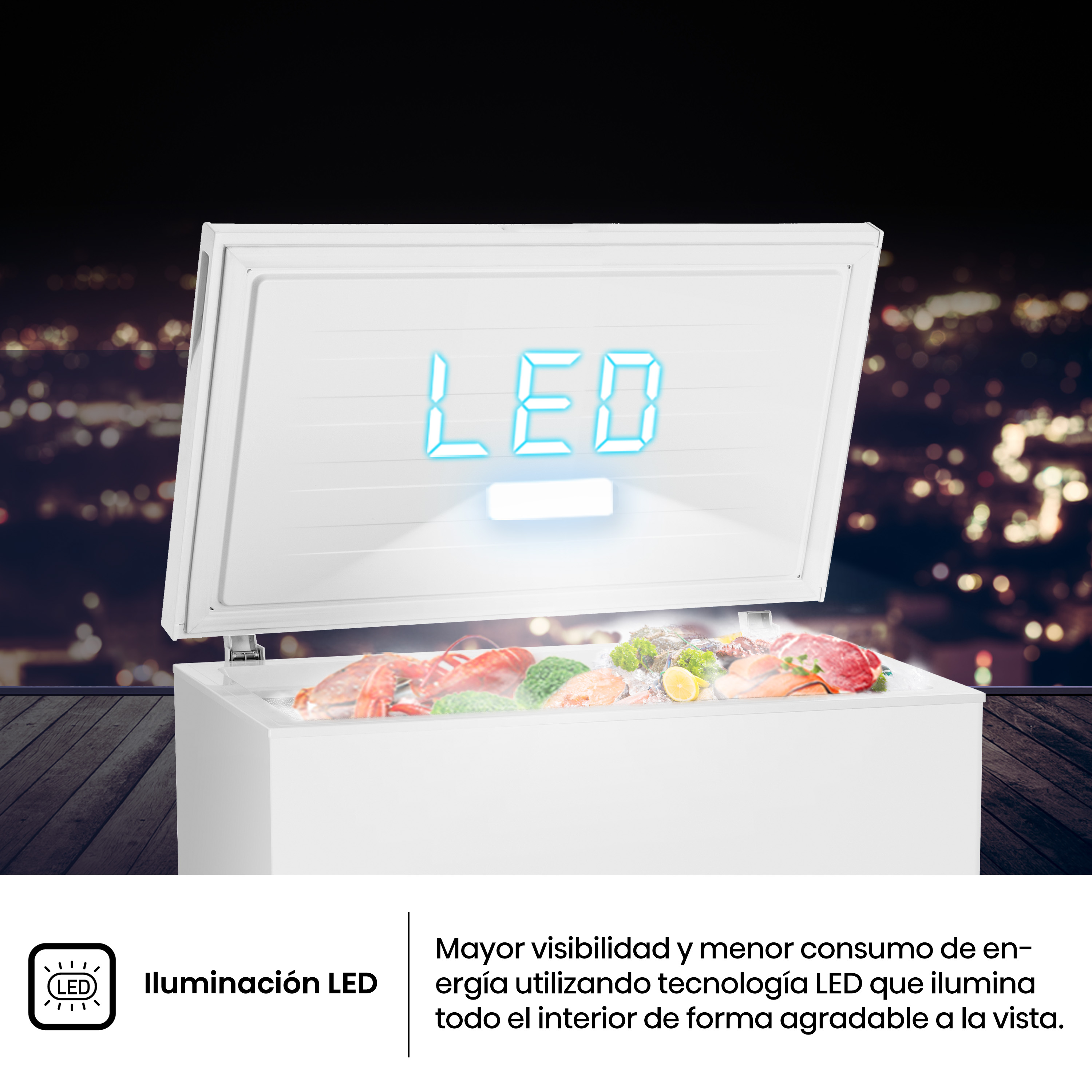Iluminación LED. Mayor visibilidad y menor consumo de energía utilizando tecnología LED que ilumina todo el interior de forma agradable a la vista.