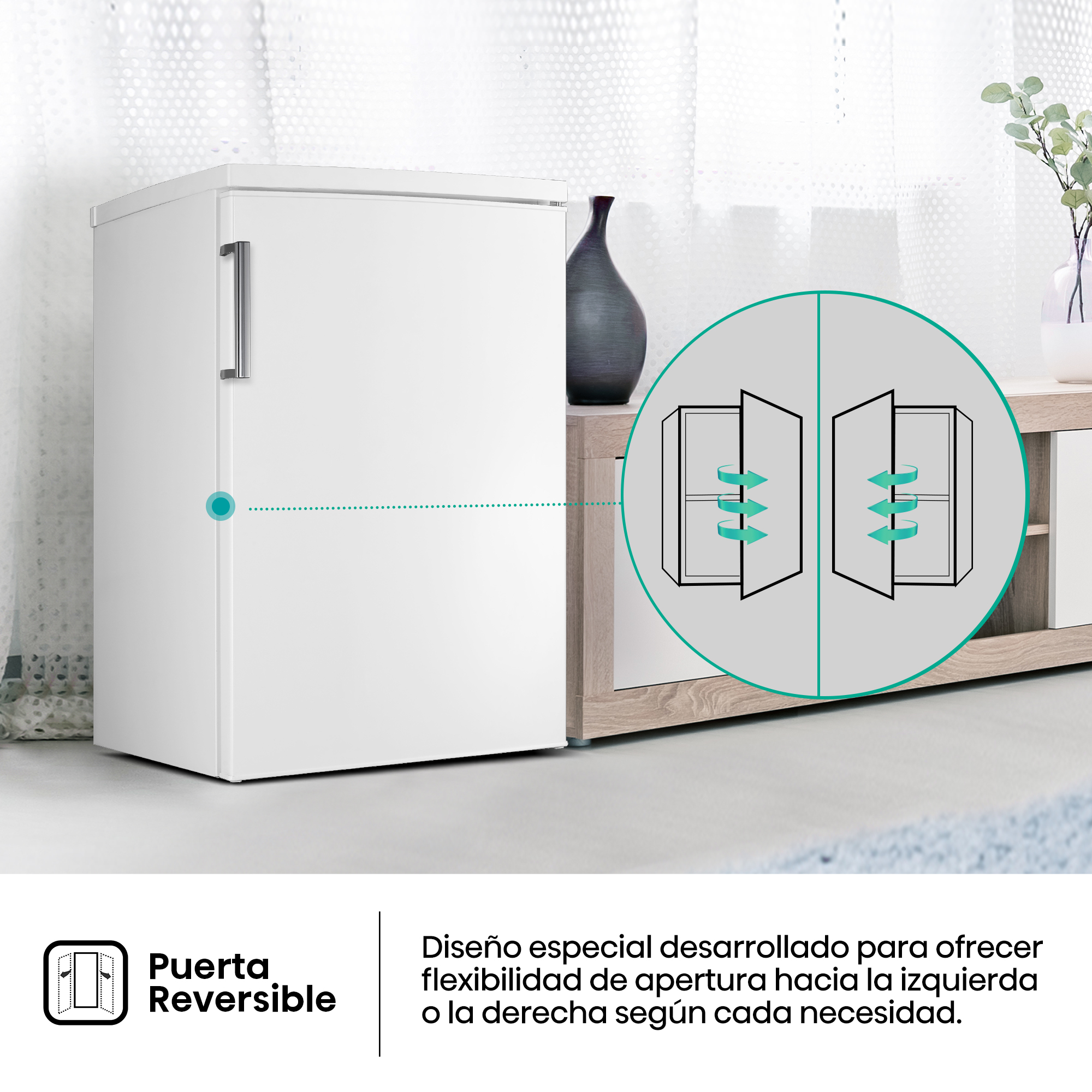 Diseño especial desarrollado para ofrecer flexibilidad de apertura hacia la izquierda o la derecha según cada necesidad.