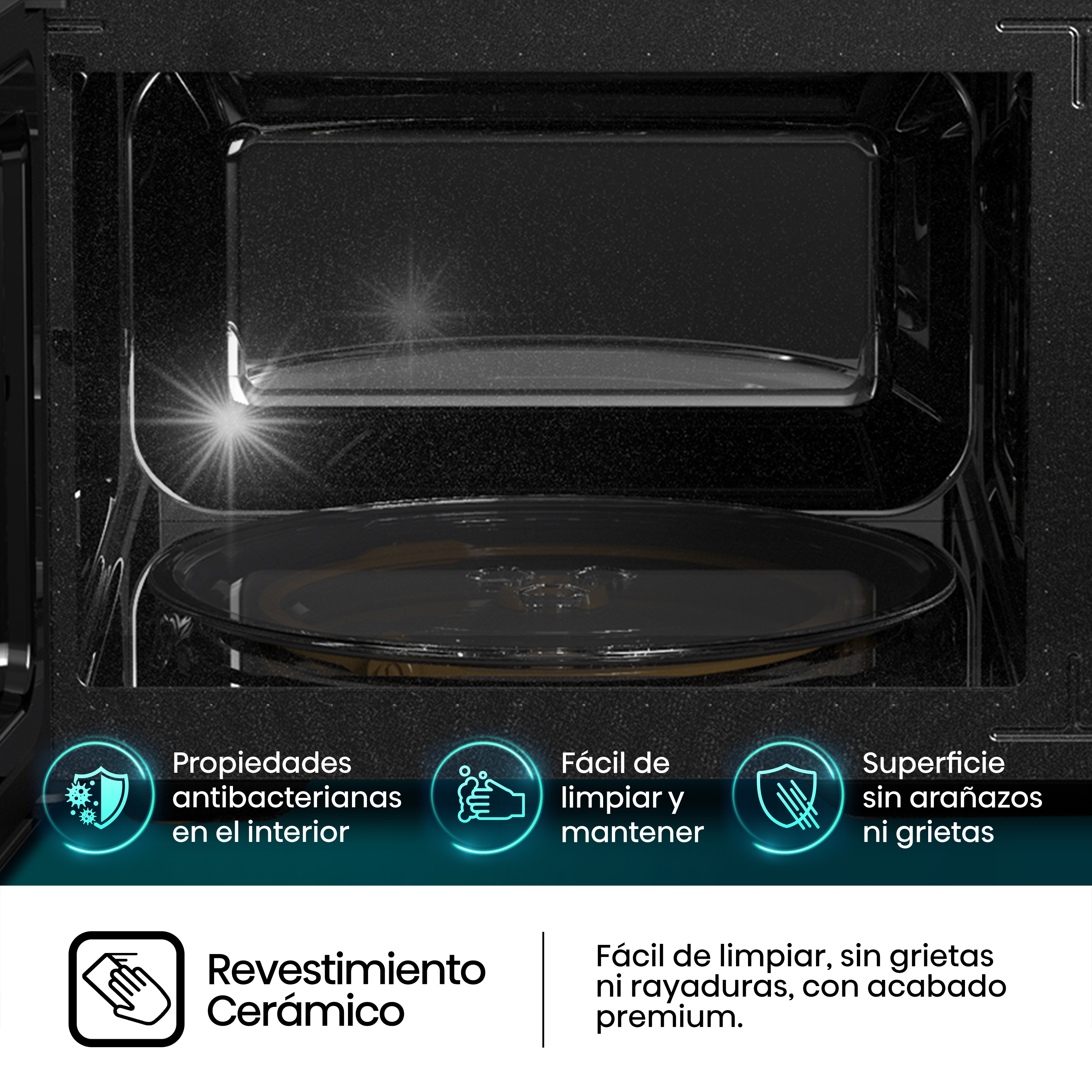 Revestimiento Cerámico. Fácil de limpiar, sin grietas ni rayaduras, con acabado premium.