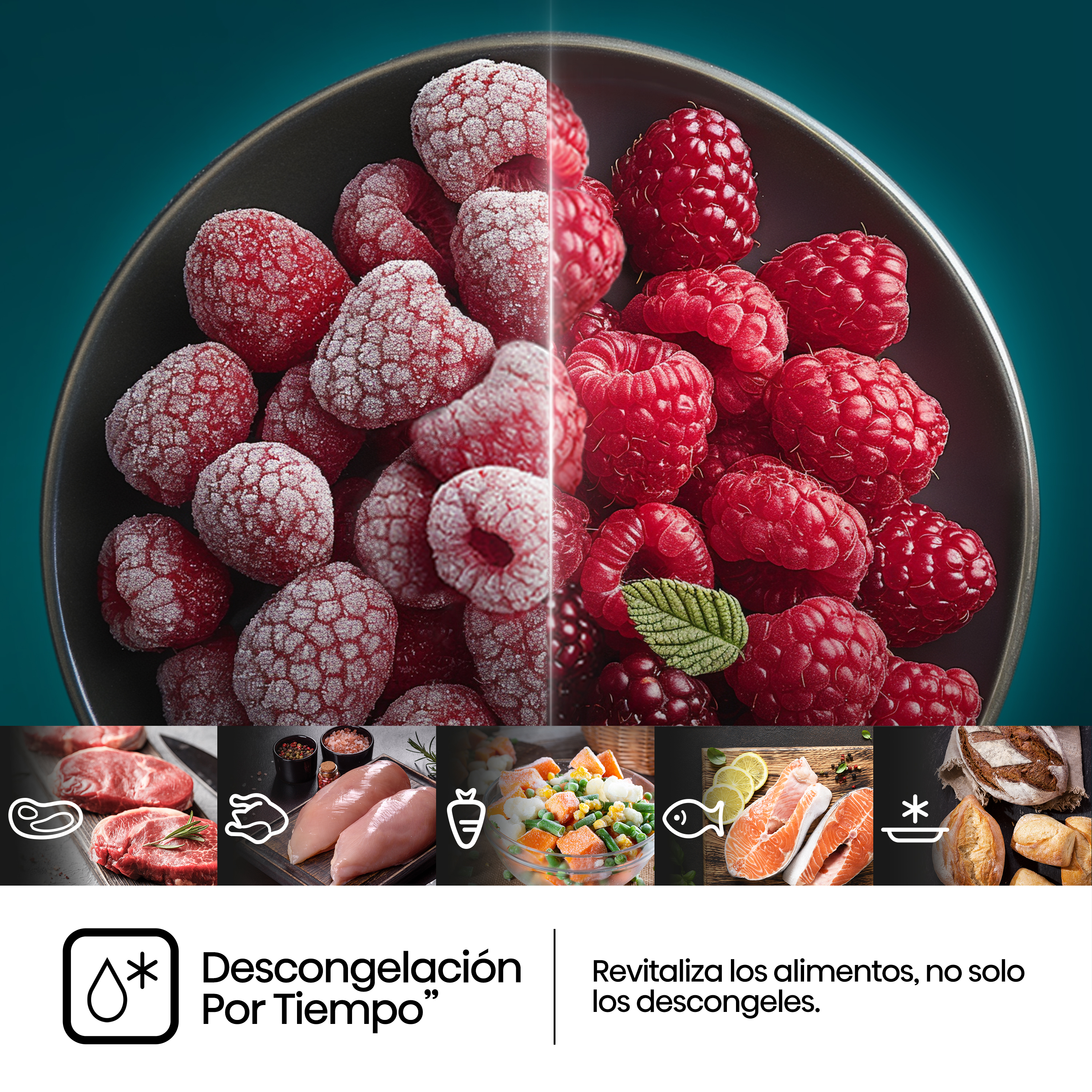 Descongelación Por Tiempo. Revitaliza los alimentos, no solo los descongeles.