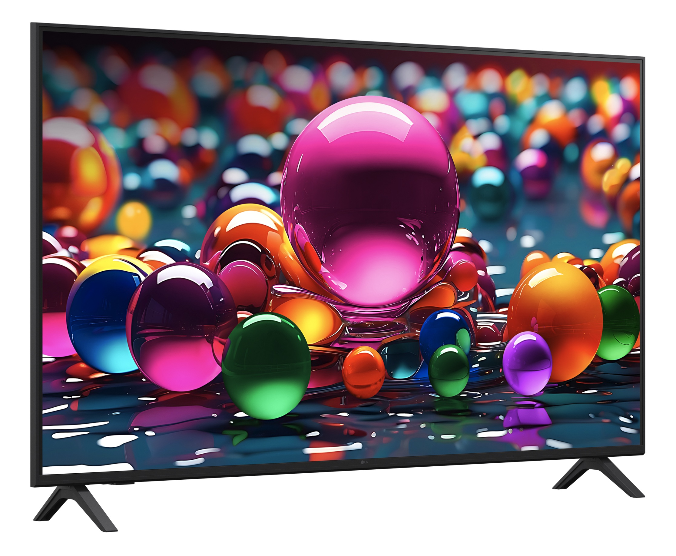 Kolorowe szklane kule w różnych rozmiarach i kolorach na ciemnej powierzchni.