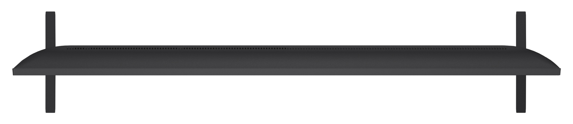 Czarny, prostokątny panel świetlny z dwoma pionowymi stojakami.