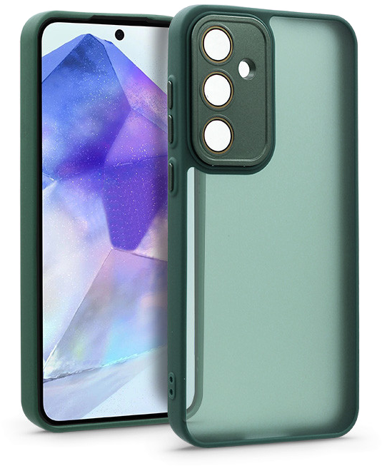 HAFFNER Samsung Galaxy A55 5G Variete tok kameravédő üveggel, sötétzöld (HF268151)