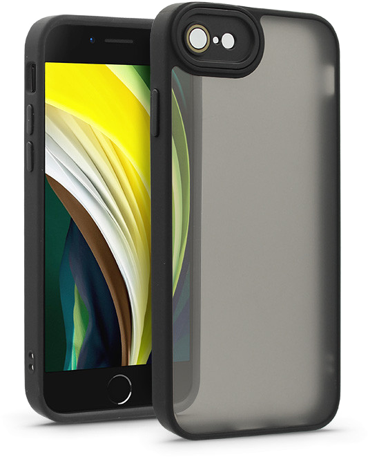 HAFFNER iPhone 7/8/SE 2020/2022 Variete tok kameravédő lencsevédő üveggel, fekete (HF237409)