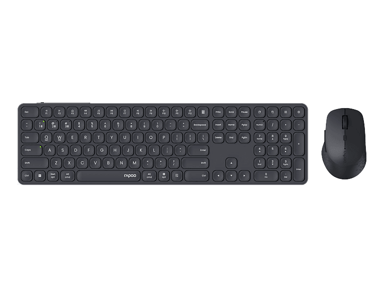 RAPOO 9810M, Tastatur + Maus Combo, Bluetooth 4.0, 5.0 und 2,4 GHz, Dark Grey