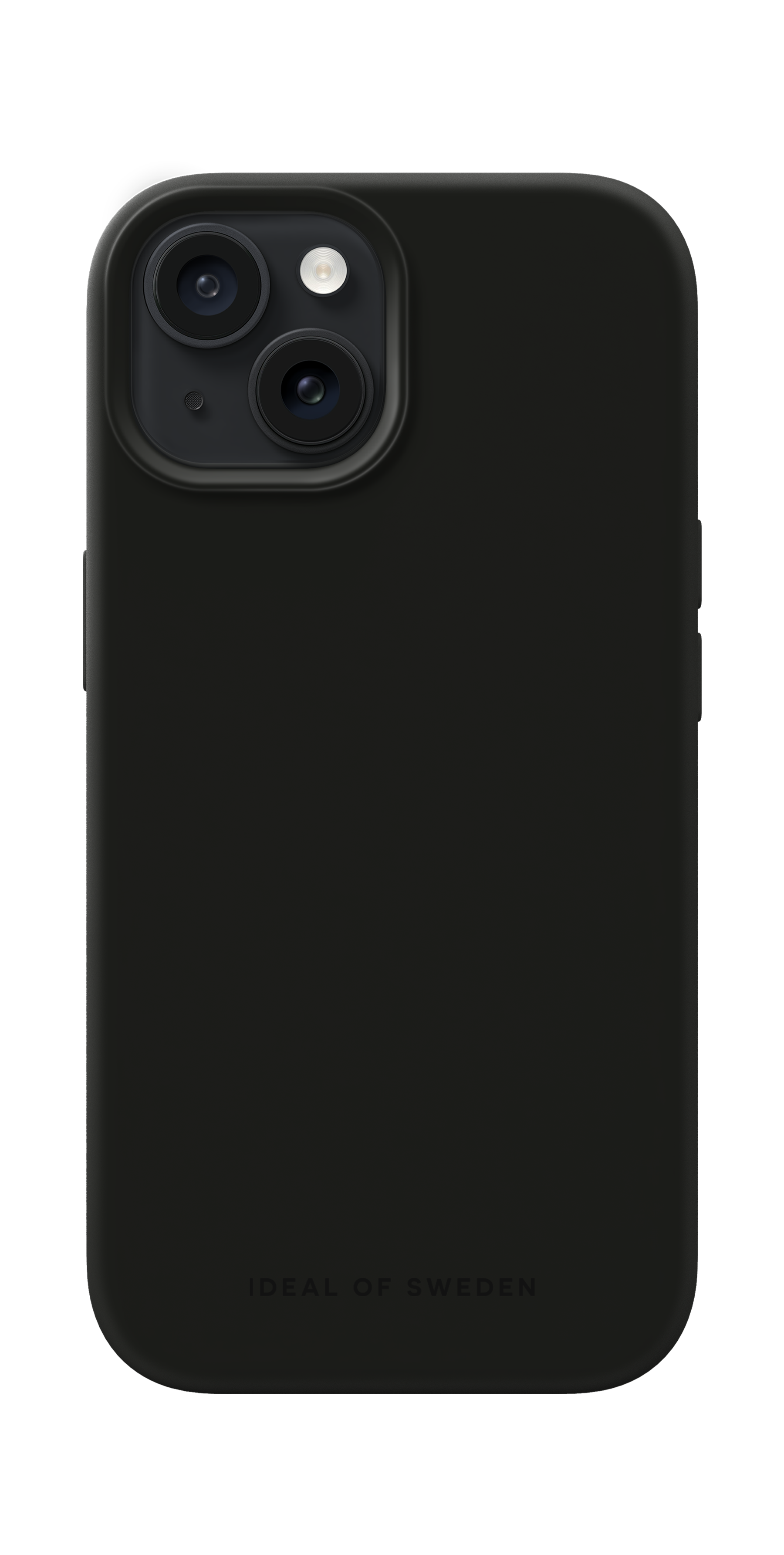 Schwarzes Handycover mit Kamera-Ausschnitt und dezentem Logo.