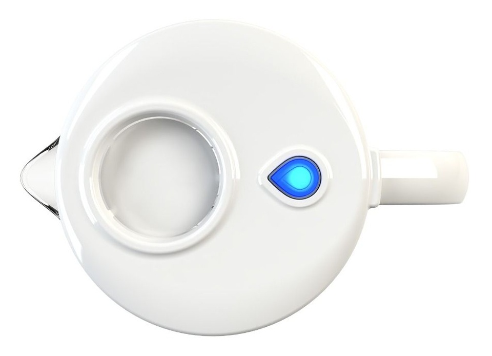 Biały czajnik z niebieskim ś