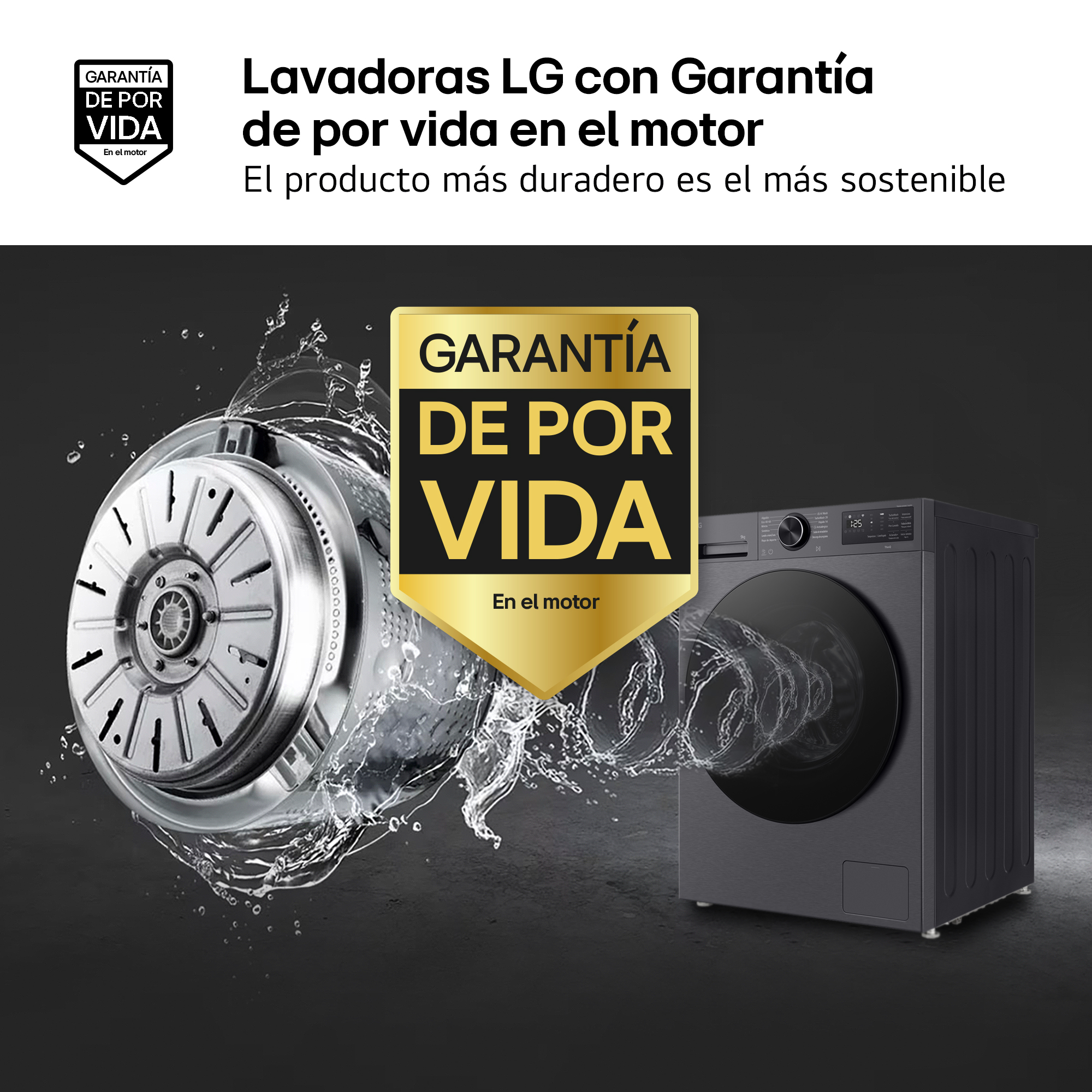Lavadoras LG con Garantía de por vida en el motor. El producto más duradero es el más sostenible.