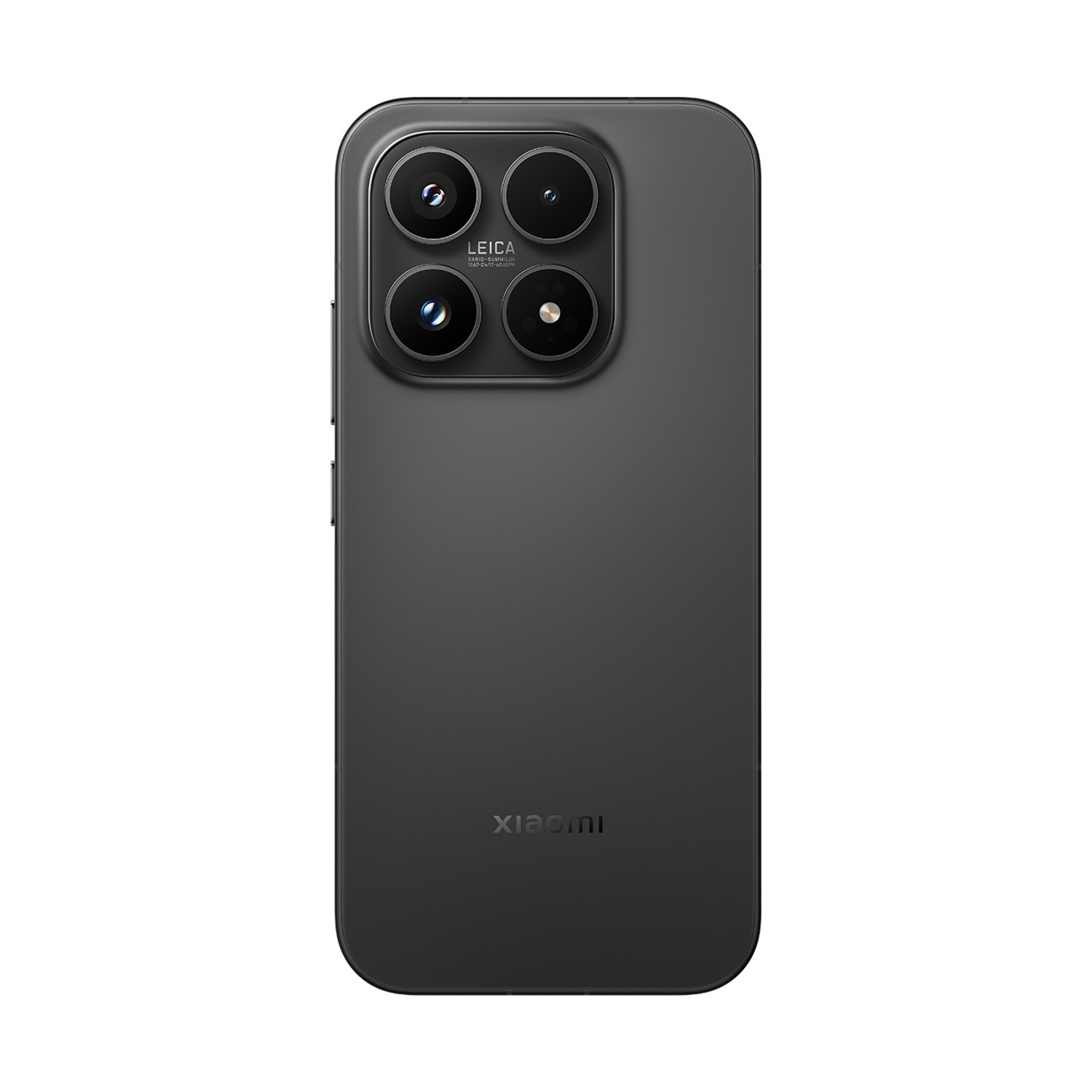 Smartphone grigio scuro con modulo fotocamera Leica e logo Xiaomi.