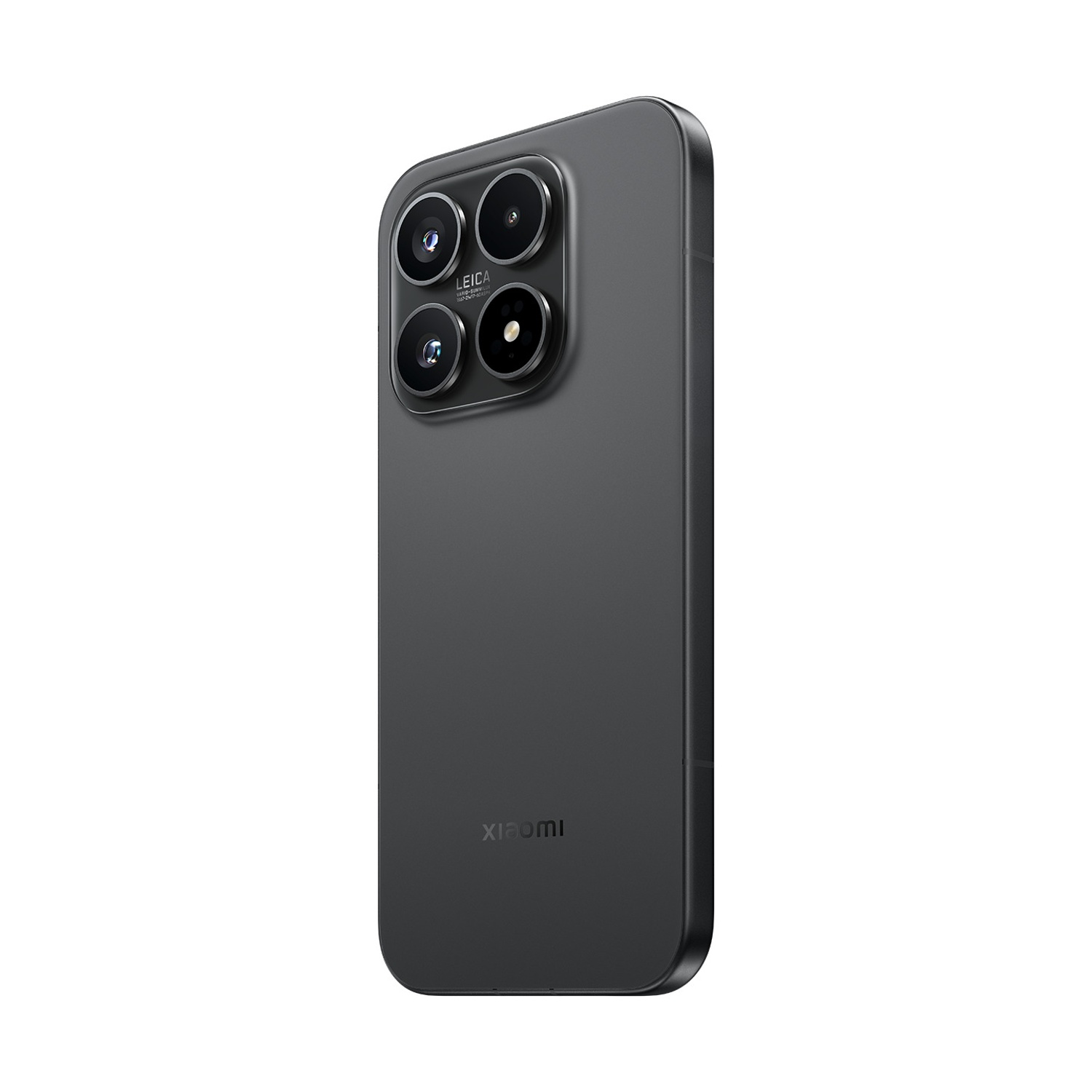 Uno smartphone grigio con quattro fotocamere e il logo Xiaomi.