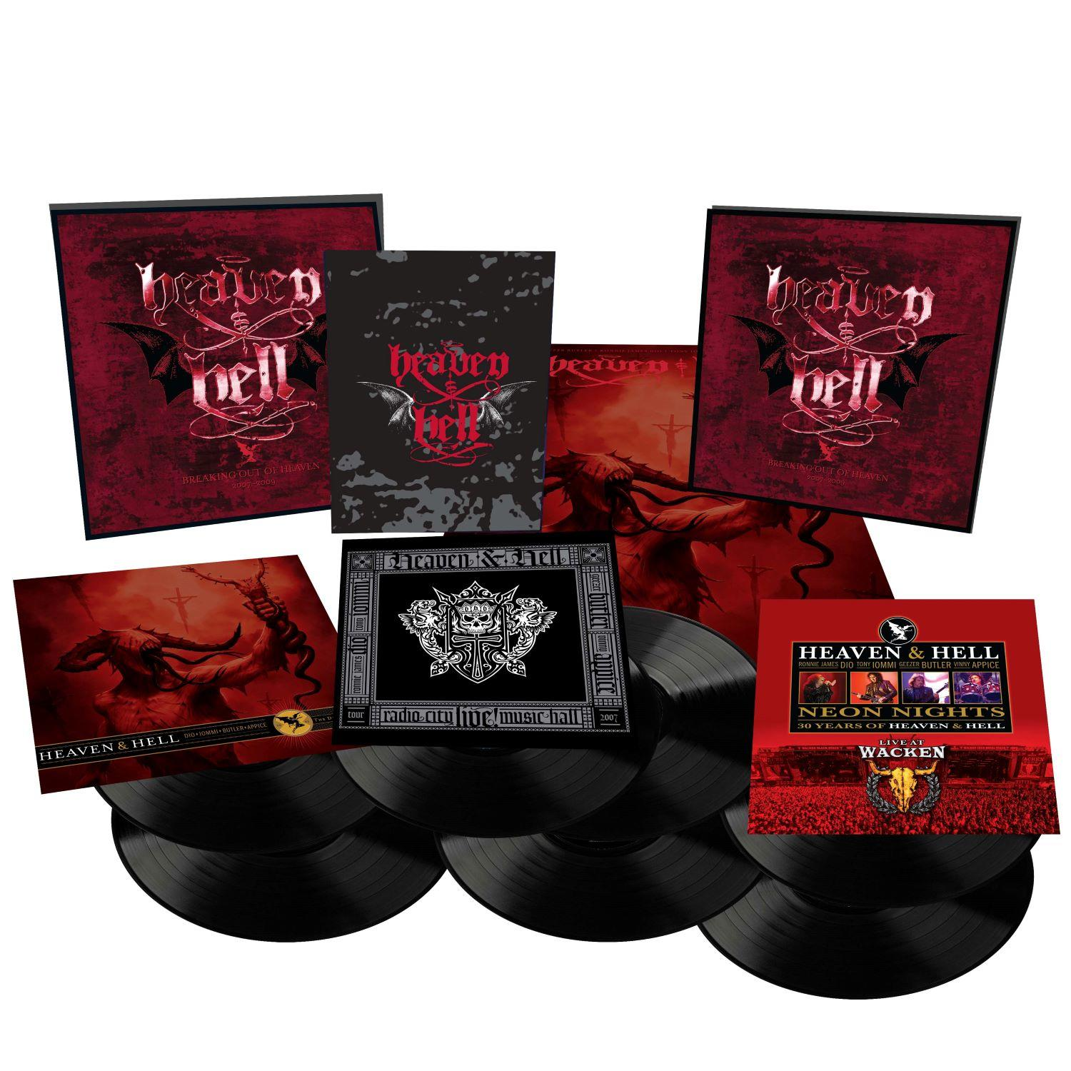 Heaven & Hell Vinyl-Sammlung mit drei LPs und drei Alben-Covern.